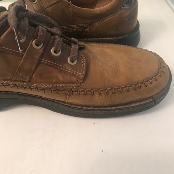 ECCO brown distressed  leather shoes main image 5